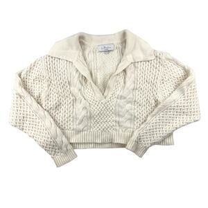 L’Academie - miles Cable Pullover Sweater in White
